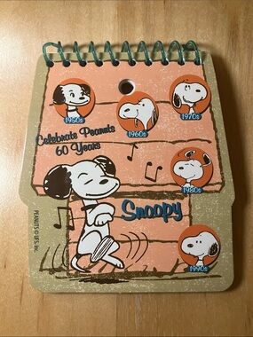 Snoopy 60th Anniversary Spiral Notepad - Decades of Snoopy Design
